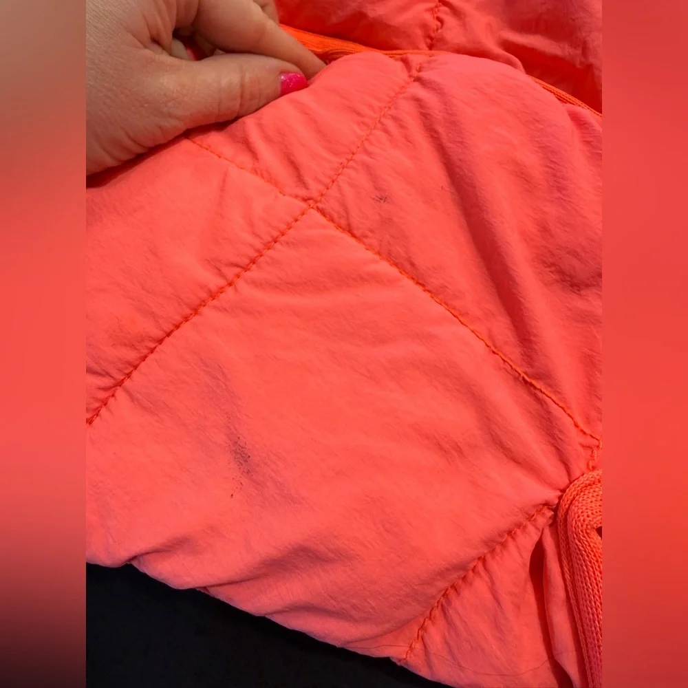 Free People Pippa Packable Puffer Jacket Bomber Size S NEW Neon Orange - Picture 12 of 12